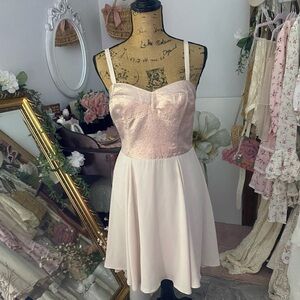 Rose Gold Blush Metallic Bustier Dress